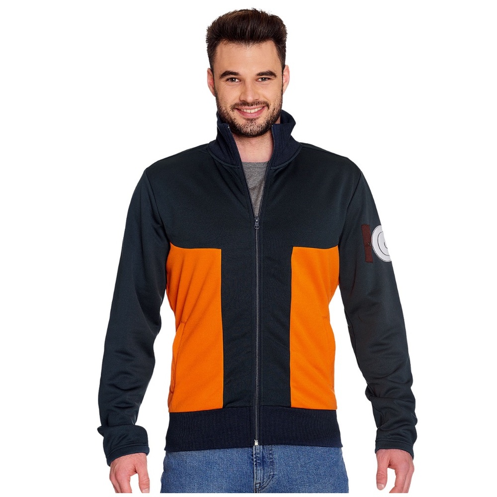 Men's Naruto Orange and Black full zip costume Jacket S